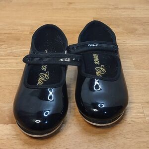 Black Dance Class Kids Shoes Size 5 tap (K009)